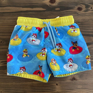 Boys Nickelodeon Paw Patrol Swim Trunks 3T Blue Yellow Toddler Bathing Suit Pool